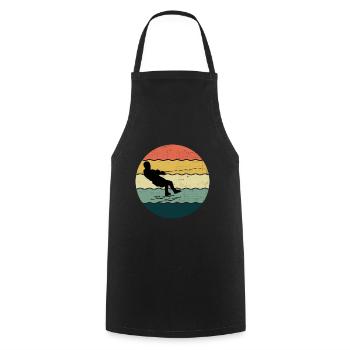 Barfuß Skifahren Wassersport Vintage Retro Sonnenuntergang - Kochschürze - Schwarz - Vorne - AI Model Male 185 dark (185cm)