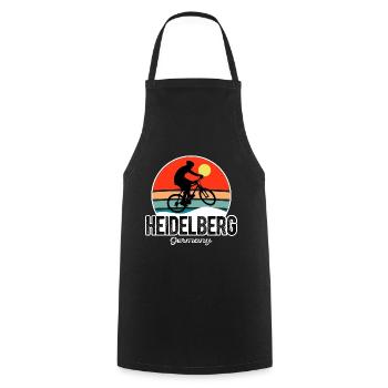 Heidelberg Germany Mountain Biking - Gift - Cooking Apron - black - Front - AI Model Male 185 dark (185cm)
