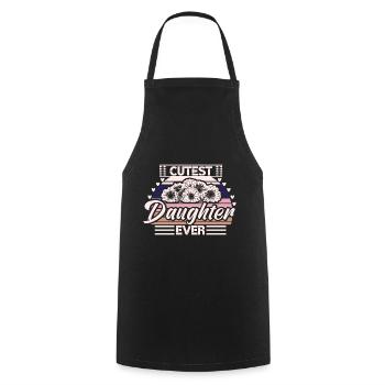 Daughter Family Lustig Gift Idea - Cooking Apron - black - Front - AI Model Male 185 dark (185cm)
