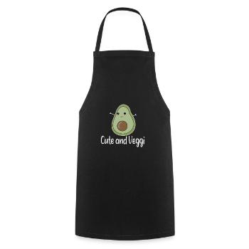 Avocat mignon et végétarien - Tablier de cuisine - noir - Devant - AI Model Male 185 dark (185cm)