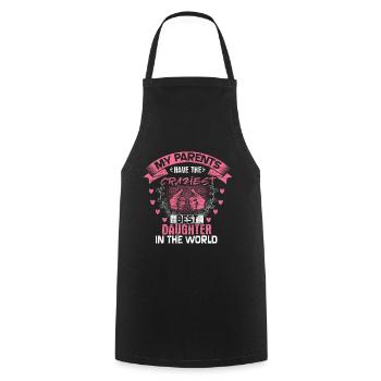 Best Daughter Parents Funny Gift Idea - Cooking Apron - black - Front - AI Model Male 185 dark (185cm)
