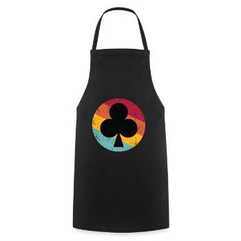 Poker Rétro - Tablier de cuisine - noir - Devant - AI Model Male 185 dark (185cm)