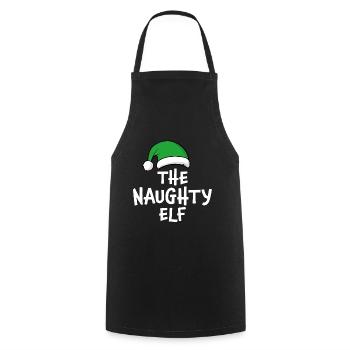 The Naughty Elf - Cooking Apron - black - Front - AI Model Male 185 dark (185cm)