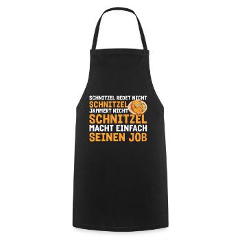 Schnitzel redet nicht Schnitzel jammert nicht - Kochschürze - Schwarz - Vorne - AI Model Male 185 dark (185cm)