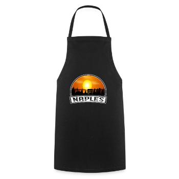 Naples Italy Skyline Vintage Sunset Travel Souveni - Cooking Apron - black - Front - AI Model Male 185 dark (185cm)