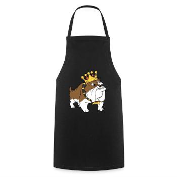 Couroné mignon adorable chien pour les amoureux - Tablier de cuisine - noir - Devant - AI Model Male 185 dark (185cm)