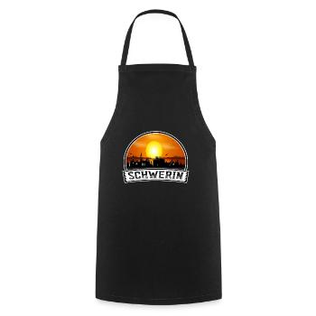 Schwerin Deutschland Skyline Vintage Sunset Travel Sou - Kochschürze - Schwarz - Vorne - AI Model Male 185 dark (185cm)