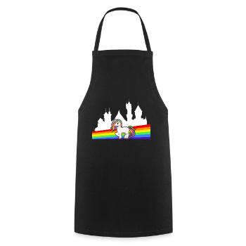 Fairy Tale Magic Colorful Myth Collection Unicorn - Cooking Apron - black - Front - AI Model Male 185 dark (185cm)