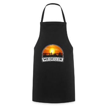 Medellin Kolumbien Skyline Vintage Sonnenuntergang Reisen So - Kochschürze - Schwarz - Vorne - AI Model Male 185 dark (185cm)