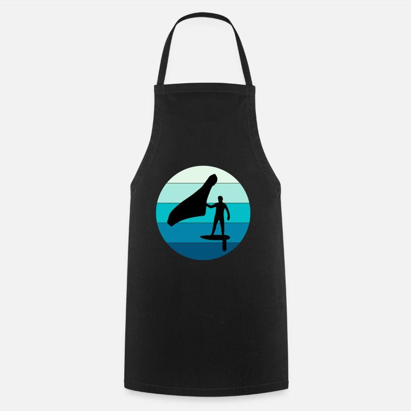 Wing Foiling Hydrofoil Surfing Surf Water Sport - Cooking Apron - black