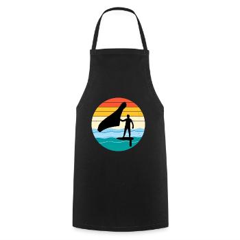 Wing Foiling Hydrofoil Surfing Surf Water Sport - Cooking Apron - black - Front - AI Model Male 185 dark (185cm)