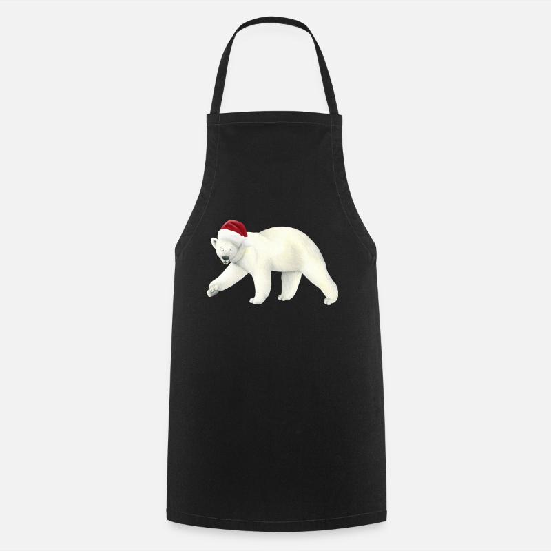 Polar bear at Christmas - Cooking Apron - black