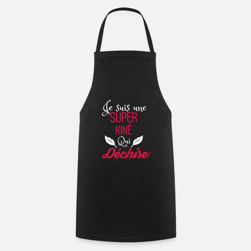 Super kiné qui déchire - Tablier de cuisine - noir