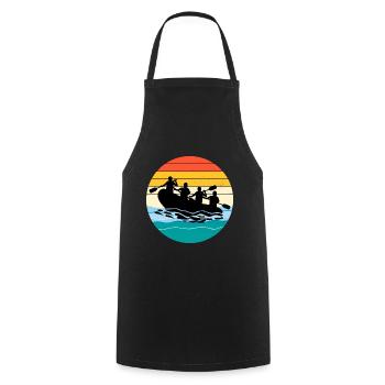 Vintage Retro Rafting Team Raft White Water Rafter - Tablier de cuisine - noir - Devant - AI Model Male 185 dark (185cm)