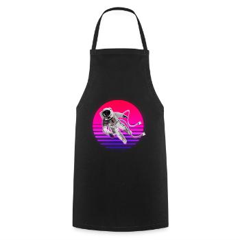 Espace Rétro Soleil Astronaute Espace - Tablier de cuisine - noir - Devant - AI Model Male 185 dark (185cm)