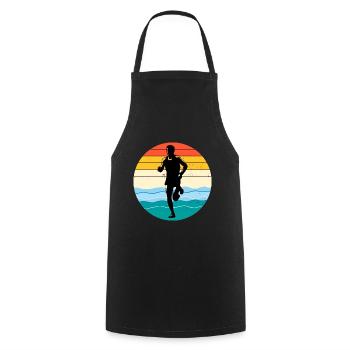 Deep Water Aqua jogging Pool Running Fitness - Cooking Apron - black - Front - AI Model Male 185 dark (185cm)