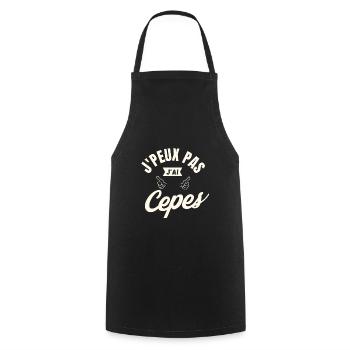 j peux pas j ai Cepes - Tablier de cuisine - noir - Devant - AI Model Male 185 dark (185cm)