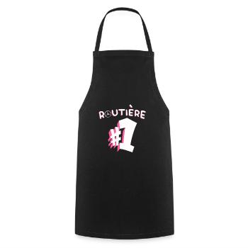 Routière number one - Tablier de cuisine - noir - Devant - AI Model Male 185 dark (185cm)