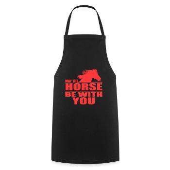 May The Horse Be With You Design Horsing Shirt - Cooking Apron - black - Front - AI Model Male 185 dark (185cm)