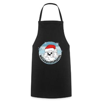 Comicstyle Pudelmotiv - Weihnachten ohne mich - Kochschürze - Schwarz - Vorne - AI Model Male 185 dark (185cm)