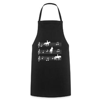 Music Life Is Better With Horses Design Horsing - Cooking Apron - black - Front - AI Model Male 185 dark (185cm)