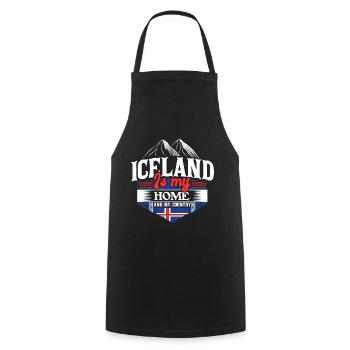 Idée cadeau Iceland Island Origin - Tablier de cuisine - noir - Devant - AI Model Male 185 dark (185cm)
