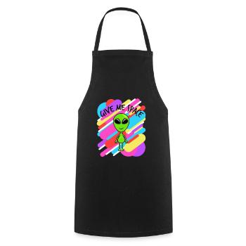 Donnez-moi de l'espace T-shirt coloré Design - Tablier de cuisine - noir - Devant - AI Model Male 185 dark (185cm)