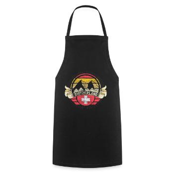 Suisse Etat neutre - Tablier de cuisine - noir - Devant - AI Model Male 185 dark (185cm)