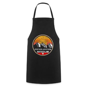 Suisse Alpes Pays Cadeau - Tablier de cuisine - noir - Devant - AI Model Male 185 dark (185cm)