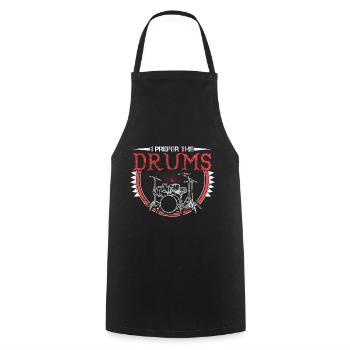 Drums Drumsticks Gift - Cooking Apron - black - Front - AI Model Male 185 dark (185cm)