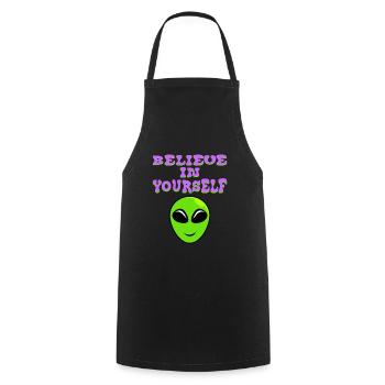 Croyez en vous-même Conception de T-shirt de - Tablier de cuisine - noir - Devant - AI Model Male 185 dark (185cm)