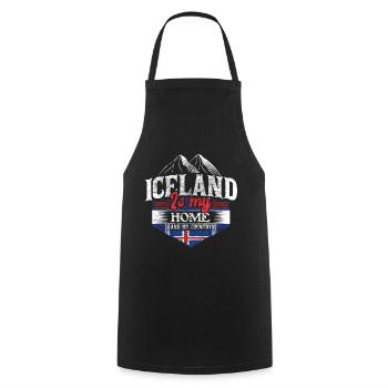 Cadeau de la République du volcan d’Islande - Tablier de cuisine - noir - Devant - AI Model Male 185 dark (185cm)