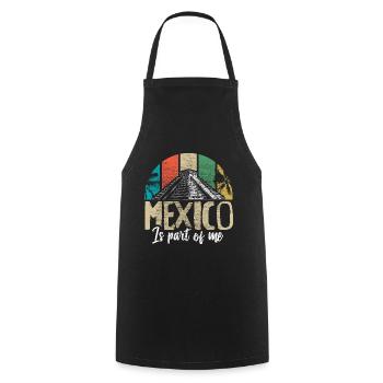 Cadeau du drapeau mexicain du Mexique - Tablier de cuisine - noir - Devant - AI Model Male 185 dark (185cm)