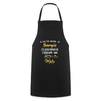 Thérapie Moto - Tablier de cuisine - noir - Devant - AI Model Male 185 dark (185cm)