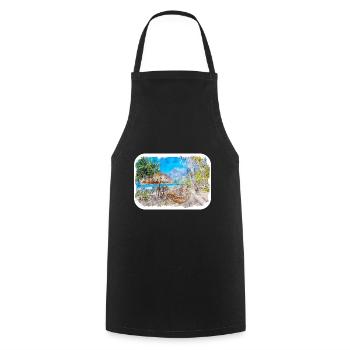 Philippines Aquarelle Croquis Dessin Illustration - Tablier de cuisine - noir - Devant - AI Model Male 185 dark (185cm)
