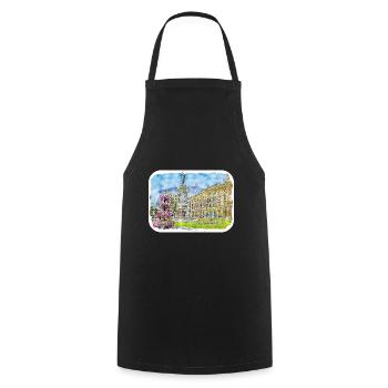 San Sebastian Croatia Watercolor Sketch Drawn Illu - Cooking Apron - black - Front - AI Model Male 185 dark (185cm)