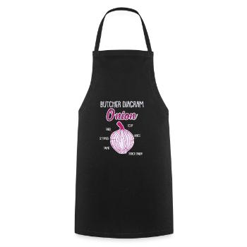 Onion Anatomy Veggies - Cooking Apron - black - Front - AI Model Male 185 dark (185cm)
