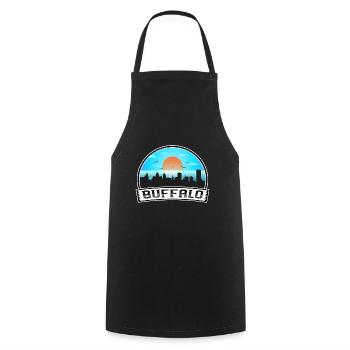 Buffalo New York Usa Skyline Vintage Sunset Travel - Cooking Apron - black - Front - AI Model Male 185 dark (185cm)