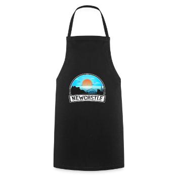 Newcastle England Skyline Vintage Sunset Travel So - Cooking Apron - black - Front - AI Model Male 185 dark (185cm)