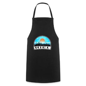 Kiel Germany Skyline Vintage Sunset Travel Souveni - Cooking Apron - black - Front - AI Model Male 185 dark (185cm)
