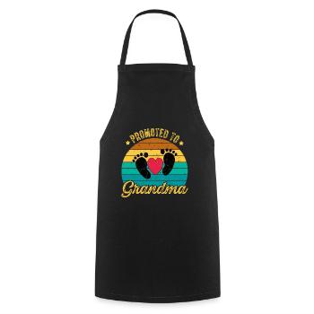 Promoted to Grandma - Befördert zur Oma Retro - Kochschürze - Schwarz - Vorne - AI Model Male 185 dark (185cm)