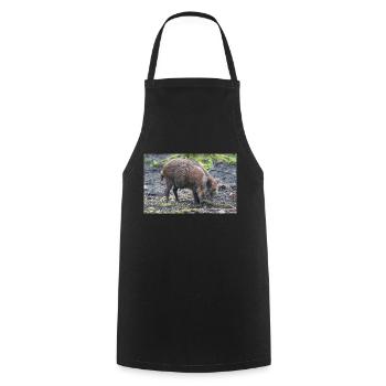 Wildschwein Sus scrofa - Kochschürze - Schwarz - Vorne - AI Model Male 185 dark (185cm)