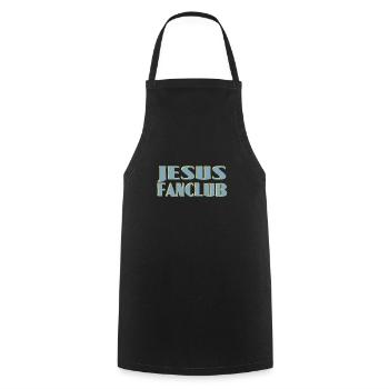 Jesus Fan Club - Cooking Apron - black - Front - AI Model Male 185 dark (185cm)