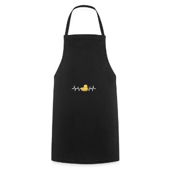 Bain battement de cœur de canard - Tablier de cuisine - noir - Devant - AI Model Male 185 dark (185cm)
