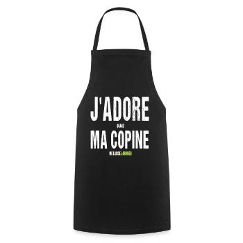 Jardinage ma copine me laisse jardiner humour - Tablier de cuisine - noir - Devant - AI Model Male 185 dark (185cm)