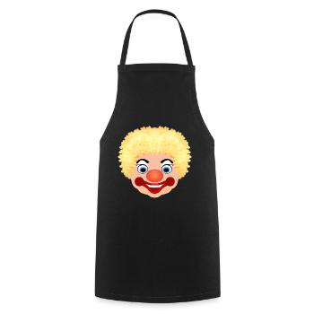 Fasching Kostüm Clown Gesicht Karneval - Kochschürze - Schwarz - Vorne - AI Model Male 185 dark (185cm)