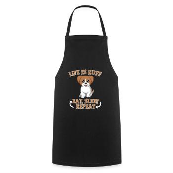 Animal Dog Design For Paw Owners Life Is Ruff Eat - Cooking Apron - black - Front - AI Model Male 185 dark (185cm)