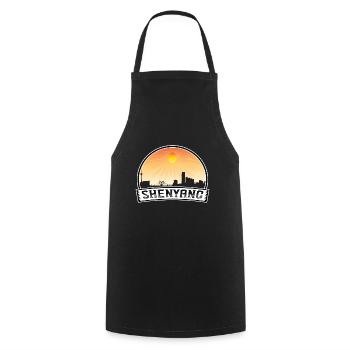 Shenyang Chine Skyline Vintage Sunset Travel Souve - Tablier de cuisine - noir - Devant - AI Model Male 185 dark (185cm)