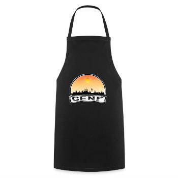 Genf Schweiz Skyline Vintage Sunset Travel Sou - Kochschürze - Schwarz - Vorne - AI Model Male 185 dark (185cm)