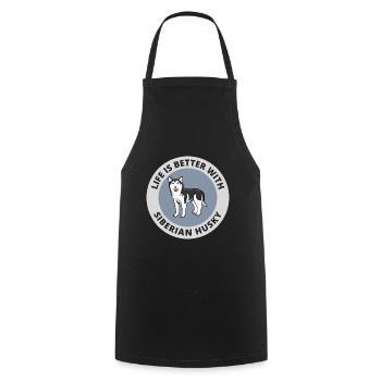Husky Schlitten Hunderennen Alaskan Racers - Kochschürze - Schwarz - Vorne - AI Model Male 185 dark (185cm)
